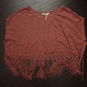 Cute mesh fringe top